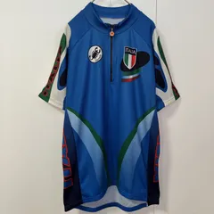 【ヴィンテージ】Castelli カステリ 半袖 サイクルジャージ ハーフジップ イタリア製 イタリア代表 ブルー　　　　T-543のサムネイル