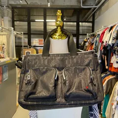 【東あずま店 併売品】 ELLE エル スポーツ SPORTS BAG バッグ 黒 ブラック BLACK クロ くろ 総柄 monogram モノグラム 2WAY shoulder ショルダー tote トートのサムネイル