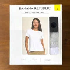 バナナ リパブリック ウィメンズ クルーネックTシャツ 3枚組 S Banana Republic ホワイト ブラック グレーのサムネイル