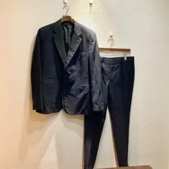 エルメス HERMES 20年 セットアップ スーツ テーラードジャケット スラックス パンツ 本切羽 黒 ブラック グレー [54] Bランク I763のサムネイル
