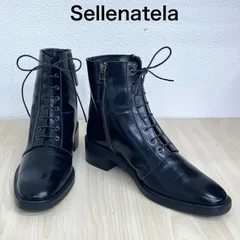 【セレナテラ Sellenatela】極美品！NOA BLACK RAIN レースアップブーツ 撥水加工 37.5 ブラック ⭐︎のサムネイル