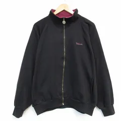 XL/古着 ウィルソン 長袖 フルジップ スウェット メンズ 90年代 90s ワンポイントロゴ 大きいサイズ ブラック 26jul24のサムネイル