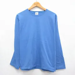 XL/古着 ラッセル 長袖 ビンテージ Tシャツ メンズ 00年代 00s 無地 コットン クルーネック ブルー【spe】 26jul24のサムネイル