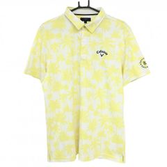 美品】ニューバランスゴルフ 半袖ハイネックシャツ イエロー×白 胸