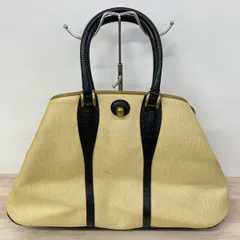 美品 TOFF&LOADSTONE トフ＆ロードストーン ハンドバッグ/ボストンバッグ キャンバス×レザー ベージュ/ブラック レディース[OM03665]のサムネイル