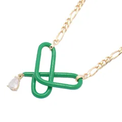 BOTTEGA VENETA ボッテガヴェネタ クリップ エナメル ネックレス シルバー925 ゴールドGP/ジルコニア グリーン色 707842【いおき質店】のサムネイル