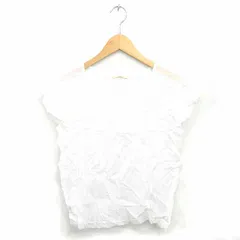 クローラ crolla カットソー Tシャツ 丸首 レース 透け感 薄手 半袖 38 白 ホワイト /TT35のサムネイル