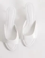 エイソス レディース シューズ サンダル ヒール ASOS DESIGN Highfive kitten heel mules Offwhite オフホワイトのサムネイル