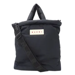 マルニ MARNI バッグ メンズ レディース ブランド トートバッグ  ショルダーバッグ 2way ナイロン ブラック お出かけ 斜め掛け 大人 シンプル 大きめ 黒 【中古】のサムネイル
