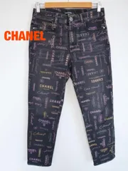 ★ CHANEL　シャネル　ロゴプリント デニムパンツ　イタリア製　シャネル合同会社　Lサイズ　４０　ブラック　ピンク　オレンジ他　ハイブランド　おしゃれ　送料込み　6463363のサムネイル