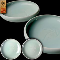 幽玄】浅見隆三「白瓷茶盌」共箱 共布 師父 二代五良助 日展参事