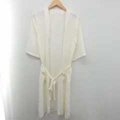 ハレ HARE ガウン ロング 羽織り トッパー シンプル 紐ベルト F アイボリー /ST30のサムネイル