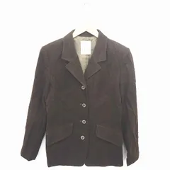 エル ELLE ジャケット アウター テーラード 肩パッド 総裏地 無地 シンプル 長袖 茶 ブラウン /TT2のサムネイル