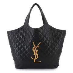 新品同様 サンローラン SAINT LAURENT イカール マキシ ショッピング トート バッグ レザー ブラック 698651 90326961のサムネイル
