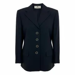 24e14 GIVENCHY ジバンシィ テーラードジャケット ゴールドボタン 羽織 38 ブラック アセテート レーヨン レディースo07tのサムネイル
