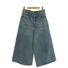 セリーヌ CELINE W_CU_001 ワイドデニムパンツ ジーンズ クロップド ダメージ加工 25 インディゴ N233 789D 07CS /HS ■OSのサムネイル