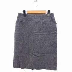 シーケーカルバンクライン ck Calvin Klein 国内正規品 タイト スカート ひざ丈 スリット ツイード ウール 6 グレー /FT49のサムネイル