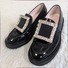 美品✨ROGER VIVIER ロジェヴィヴィエ　ヴィヴレンジャー パテントレザー　シトラスバックルローファー パンプス ブラック 黒 スクエアバックル ビジュー 結婚式 二次会 パーティーのサムネイル