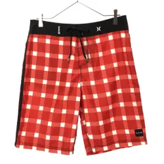 Hurley ハーレー チェック柄 スイム パンツ 30 レッド系 水着 メンズ 古着のサムネイル