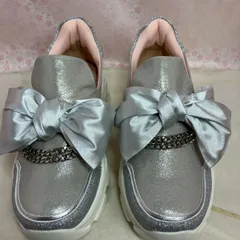 ♡新品未使用♡ 　美品　Sサイズ 【22.0cm-22.5cm】 　ヨースケ YOSUKE  　レディース 　厚底リボンデザインスニーカー　厚底 ヒールスニーカー　MY1535-445のサムネイル