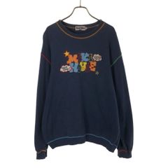 mikihouse ミキハウス 日本製 長袖 トレーナー M ネイビー系 メンズ 古着