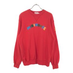 mikihouse ミキハウス 日本製 ロゴワッペン 長袖 スウェット トレーナー LM レッド メンズ 古着