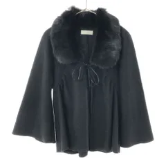 TO BE CHIC トゥービーシック 三陽商会 ラビットファー ウールジャケット ブラック 付け襟 レディース 古着のサムネイル
