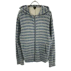 Paul Smith JEANS ポールスミスジーンズ ボーダー柄 長袖 スウェット ジップパーカー M グレー×ブルー メンズ 古着のサムネイル