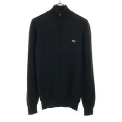 LACOSTE ラコステ 長袖 ニットジャケット 2 ブラック ジップアップ メンズ 古着