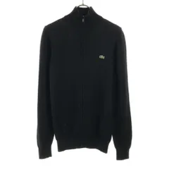 LACOSTE ラコステ 長袖 ニットジャケット 2 ブラック ジップアップ メンズ 古着のサムネイル