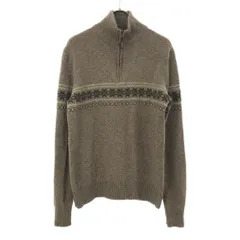 J.CREW ジェイクルー ウール ノルディック 長袖 ハーフジップ セーター S ブラウン系 セーター メンズ 古着のサムネイル