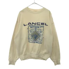 LANCEL ランセル 日本製 刺繍 長袖 スウェット トレーナー M ホワイト メンズ 古着のサムネイル