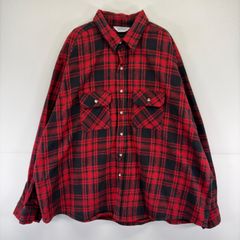 古着 80's/80年代 ファイブブラザー FIVE BROTHER USA製 長袖シャツ 胸ポケット 大きいサイズ 4XL レッド系 チェック メンズのサムネイル