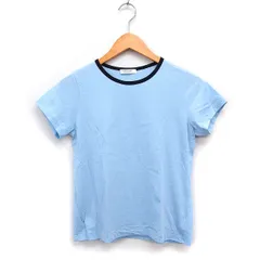 マカフィー MACPHEE トゥモローランド ショートスリーブ Tシャツ カットソー 丸首 配色 コットン 綿 無地 S ライトブルー /FT16のサムネイル
