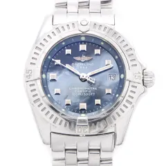 電池交換済 BREITLING ブライトリング カリスティーノ A72345 デイト 100m防水 ブルー SS ステンレス レディース クォーツ【6ヶ月保証】【腕時計】【中古】のサムネイル
