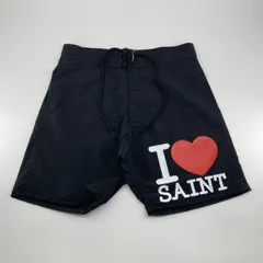 【8％OFFクーポン配布】SAINT MICHAEL（セントマイケル） NYLON　SHORTS　I　LOVE　SAINT S SM-MK8-0000-071 ショートパンツ ブラックのサムネイル