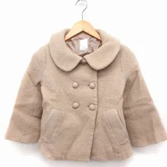 テチチ Te chichi ステンカラー ジャケット アウター 丸衿 七分袖 ショートコート ウール M ベージュ /FT5のサムネイル