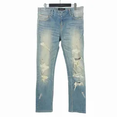 フェノメノン phenomenon 15SS ストレッチ ダメージ クラッシュ スキニー スリム デニムパンツ ジーンズ 32 ライトブルー ILLPTS-341のサムネイル