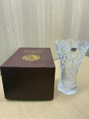 【美品・元箱付】ボヘミアクリスタル 花瓶 フラワーベース ガラス花器 BOHEMIA CRYSTALのサムネイル
