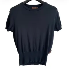MONCLER モンクレール リブニット フレンチスリーブ  S 黒　茶タグのサムネイル