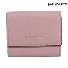 箱付き未使用 J＆Mデヴィッドソン J&M Davidson 10149 TWO FOLD WALLET レザー 三つ折り財布 コンパクト ウォレット ピンク 定価41040円のサムネイル