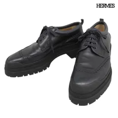 超美品 エルメス HERMES 192580ZH ウィングチップ レザー ダービー シューズ 靴 43 27.5cm ネイビー メンズのサムネイル