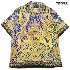 超美品 ヴェルサーチ VERSACE 2021年 フェンディコラボ フェンダーチェ シルク オーバー シャツ ズッカ×バロッコ柄 48 ハンガー ガーメント付きのサムネイル