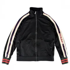 【大決算】 グッチ ブルゾン メンズ シェリーライン テクニカルジャージ サイドライン アウター 474634 アパレル 服 GUCCI M ブラック 黒 シルバー金具 ポリエステル  コットン   春 秋【中古品】のサムネイル