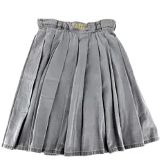 【大決算】 ミュウミュウ スカート レディース ロゴ プリーツ ボトムス 服 アパレル MIUMIU 38 グレー イエロー コットン    美品【中古品】のサムネイル