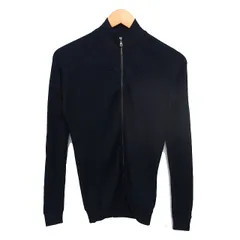 スリードッツ three dots ジップアップ カーディガン ニット リブ ハイネック コットン混 長袖 S 紺 ネイビー /NT8のサムネイル
