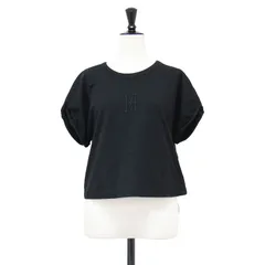 BY MALENE BIRGER バイ マレーネ ビルガー カットソー ブラック 黒 サイズ:XS 25秋冬 クロップド丈 ロゴ Tシャツ 半袖 クルーネック ドロップショルダー コットン トップス【レディース】【中古】のサムネイル