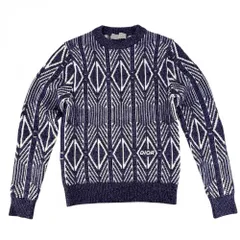【大決算】 ディオール・オム ニット メンズ ダイヤモンドストライプ セーター トップス アパレル 服 DIOR HOMME XS パープル 紫 ホワイト 白 ウール  ポリエステル  【中古品】のサムネイル