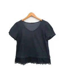 ミミ&ロジャー mimi&roger カットソー Tシャツ 半袖 レース コットン F ネイビー 紺 /KT33のサムネイル