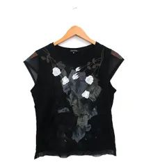 インテレクション INTELLECTION カットソー Tシャツ 半袖 花柄 コットン 42 ブラック 黒 /KT40のサムネイル